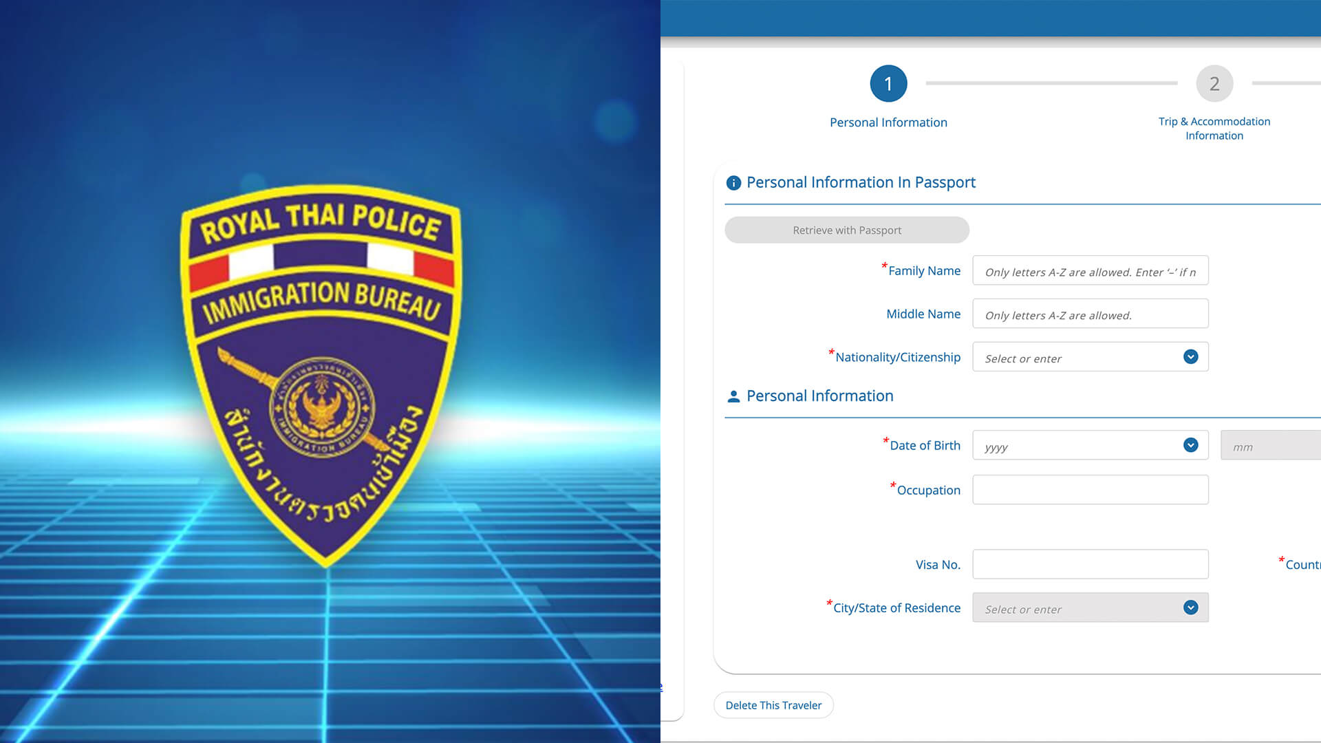 TDAC: Thai digital arrival card (Entrée sur le territoire Thailandais)